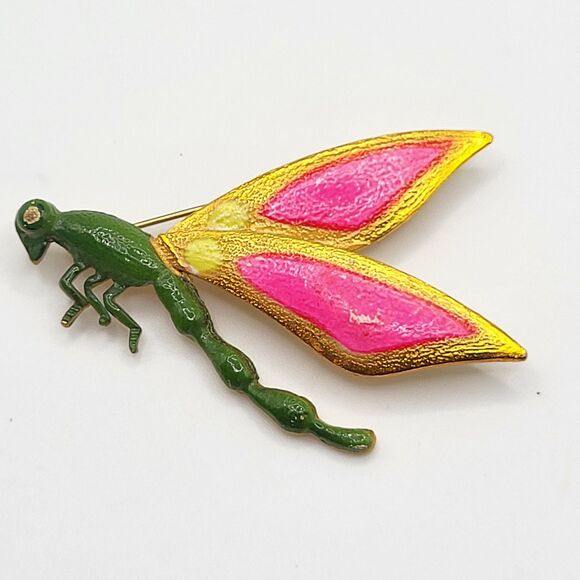 Jewelry - Vintage 70s Dragon Fly Brooch 2.5in long